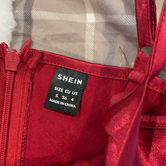 Shein Red Satin Maxi Dress - Picture 7 of 7